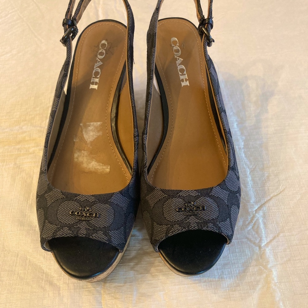 Coach platform sandals, peep toe!